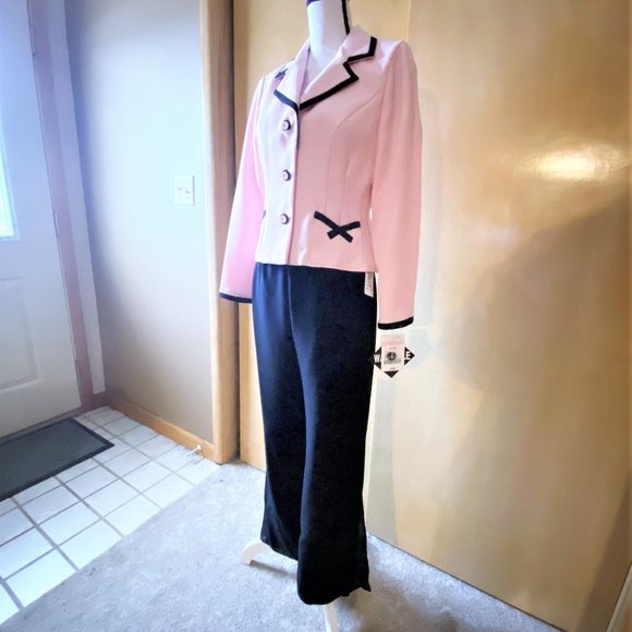 NWT Sz 10P K & Company Pink/Black Pantsuit Set - Picture 4 of 7